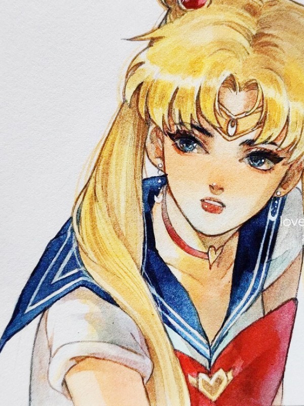 LuvDream's SAILOR MOON Tsukino Usagi Hot Sexy Watercolor Painting