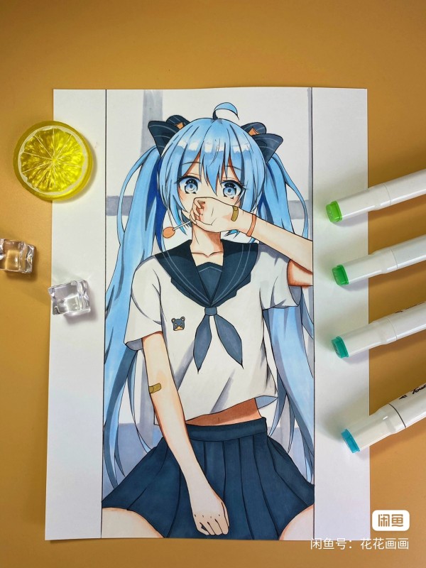 Flora's Japanese anime girl Hot Sexy Hand drawing with marker
