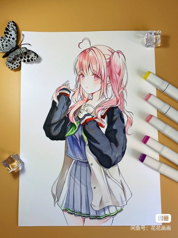 Flora's Japanese anime girl Hot Sexy Hand drawing with marker