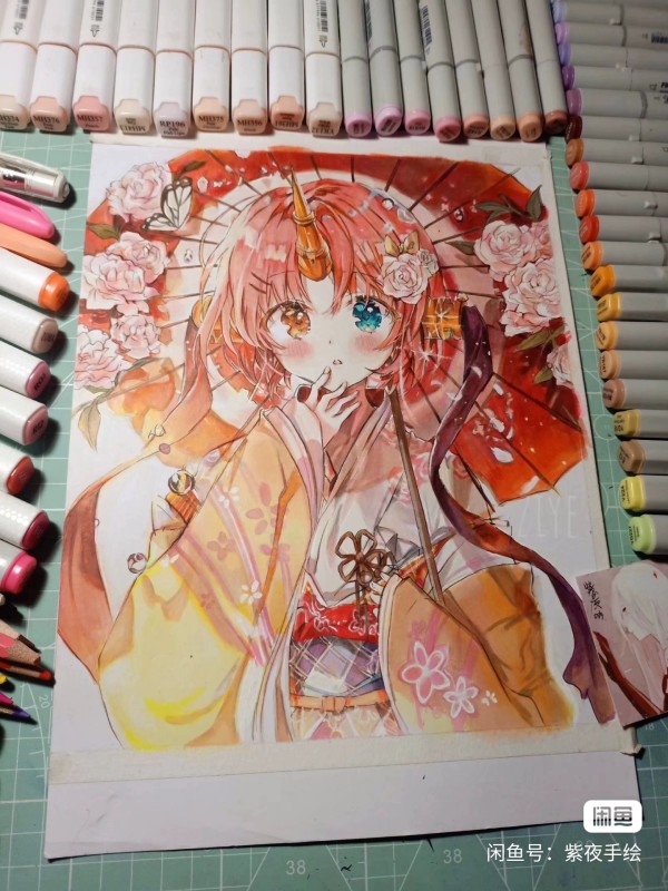 ZiYe's Japanese anime girl Hot Sexy Hand drawing with marker