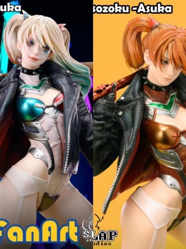 Slap Studio x Fanart Asuka Langley Soryu Harley Quinn Hot Sexy 1/4 Statue