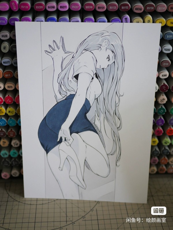 HuiYan's Japanese anime girl Hot Sexy Hand drawing with marker