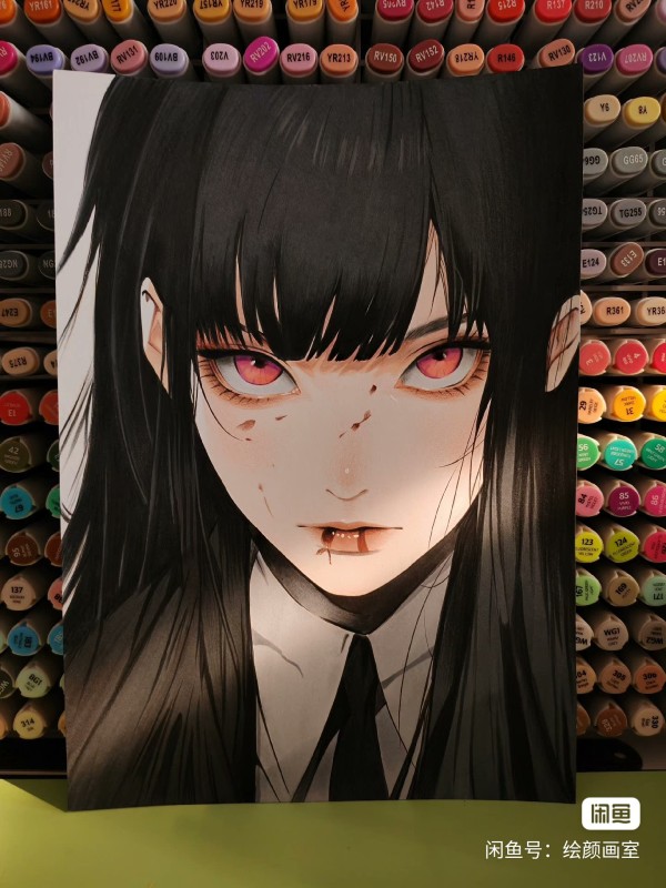 HuiYan's Japanese anime girl Hot Sexy Hand drawing with marker
