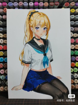HuiYan's Japanese anime girl Hot Sexy Hand drawing with marker