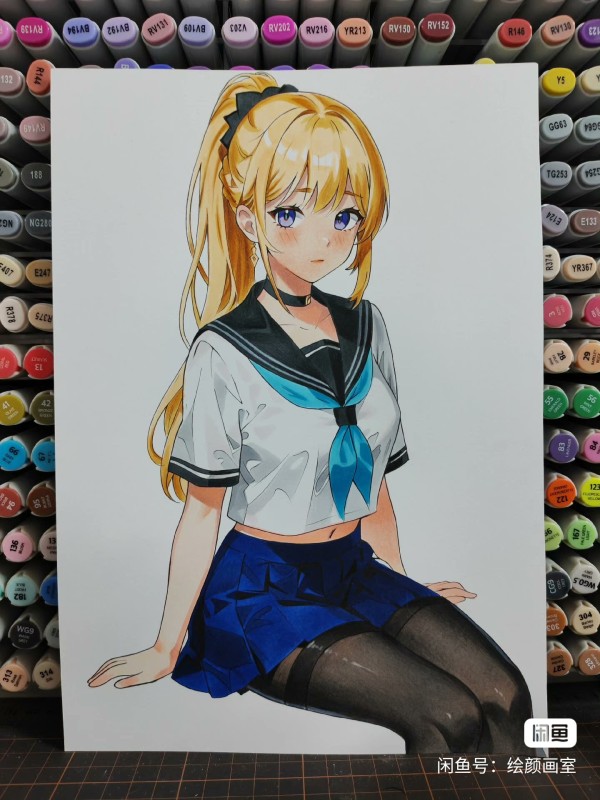 HuiYan's Japanese anime girl Hot Sexy Hand drawing with marker