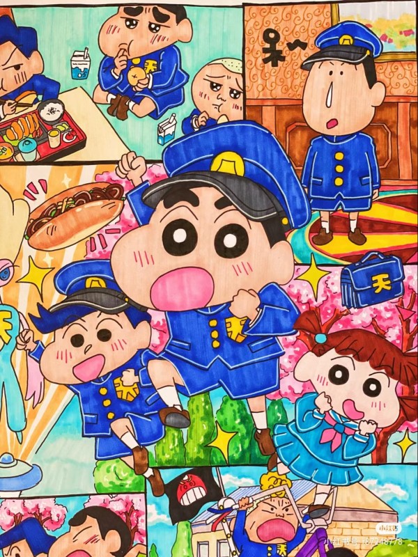 Jelly's Crayon Shin-chan: Shrouded in Mystery! The Flowers of Tenkazu Academy Hand drawing with marker