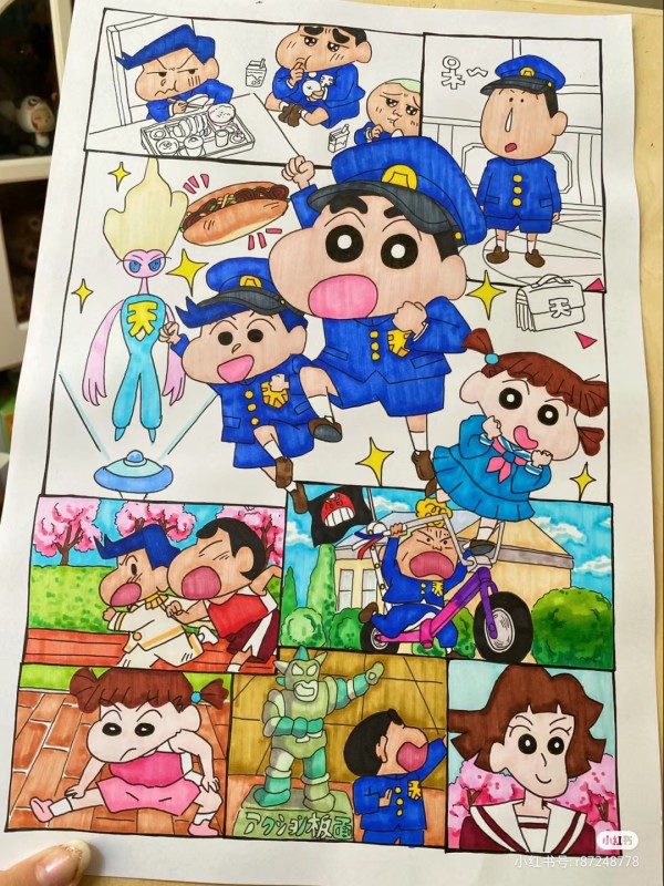Jelly's Crayon Shin-chan: Shrouded in Mystery! The Flowers of Tenkazu Academy Hand drawing with marker