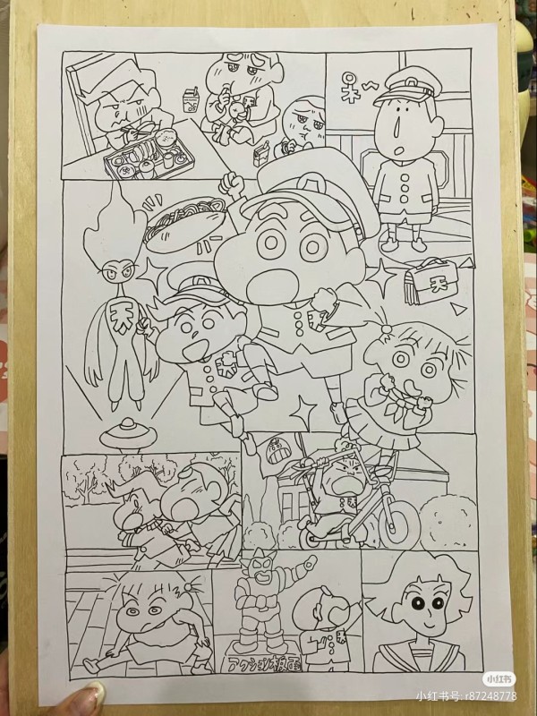 Jelly's Crayon Shin-chan: Shrouded in Mystery! The Flowers of Tenkazu Academy Hand drawing with marker