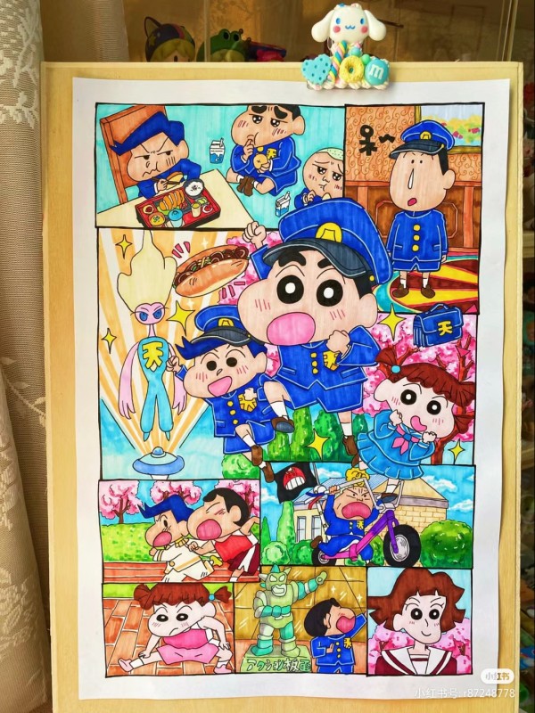 Jelly's Crayon Shin-chan: Shrouded in Mystery! The Flowers of Tenkazu Academy Hand drawing with marker