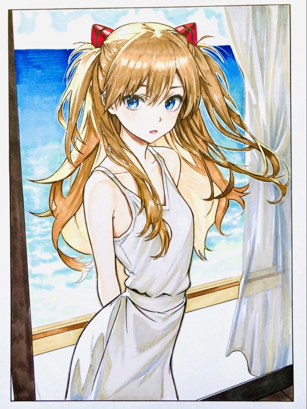 Kuma's EVA Asuka Langley Soryu Hot Sexy Hand drawing with marker