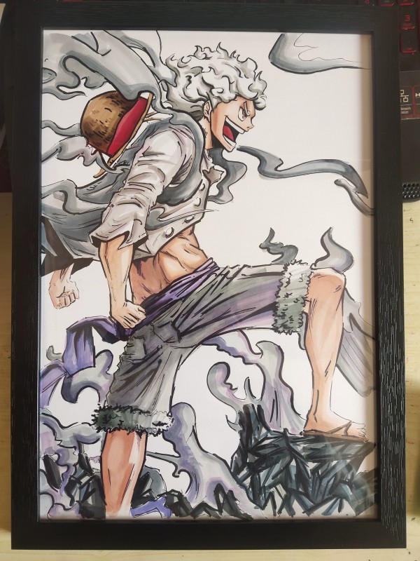 Hunfan's ONE PIECE Monkey D. Luffy Gear Fifth Hand drawing with marker