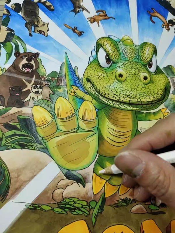 XiaKe's BABY DRAGON GON ゴン 곤 Hand drawing with marker