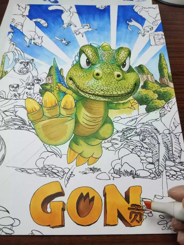 XiaKe's BABY DRAGON GON ゴン 곤 Hand drawing with marker