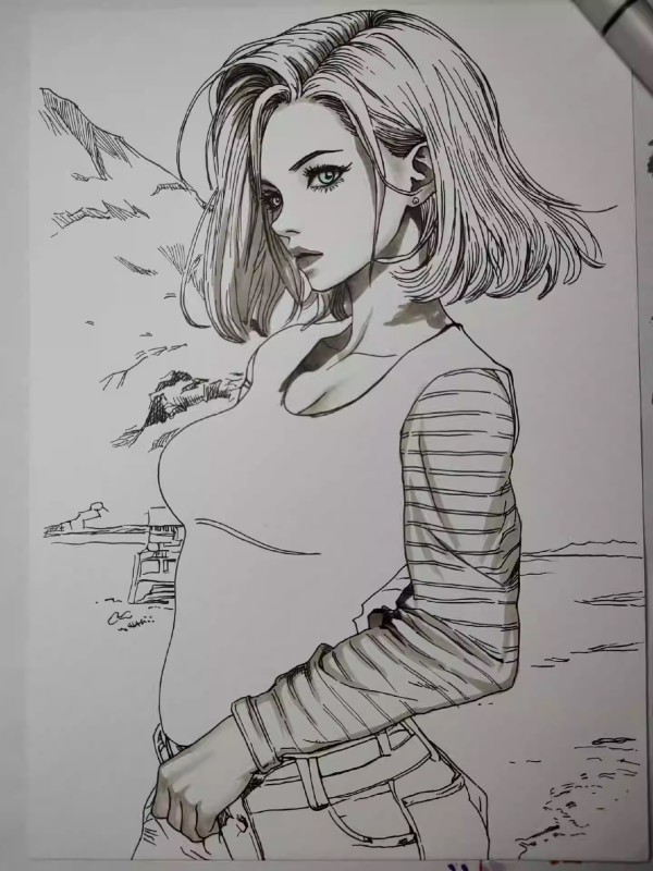 XiaKe's Dragon Ball Android 18 Hot Sexy Hand drawing with Pencil