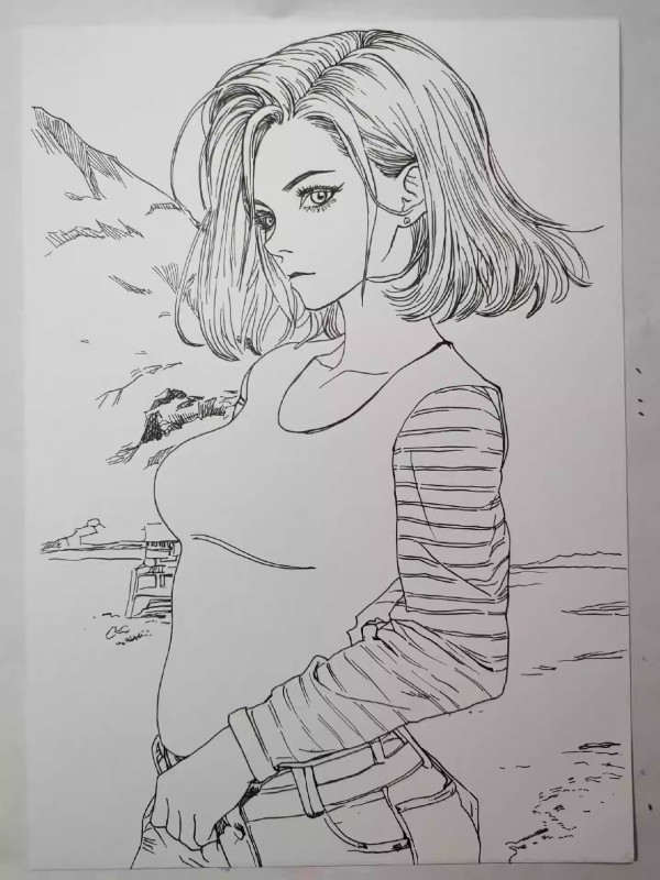 XiaKe's Dragon Ball Android 18 Hot Sexy Hand drawing with Pencil