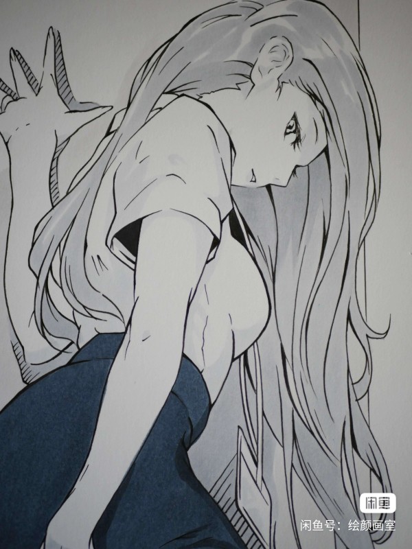 HuiYan's Japanese anime girl Hot Sexy Hand drawing with marker