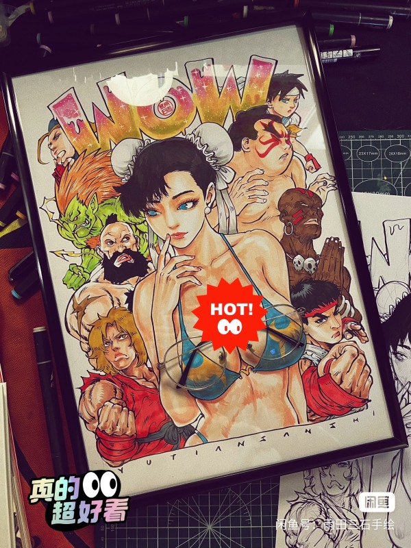 YUTIAN's Street Fighter Chun-Li Hot Sexy Hand drawing with marker