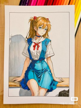 Kuma's EVA Asuka Langley Soryu Hot Sexy Hand drawing with marker