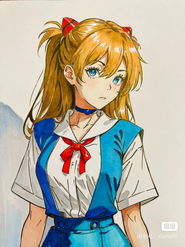 Kuma's EVA Asuka Langley Soryu Hot Sexy Hand drawing with marker