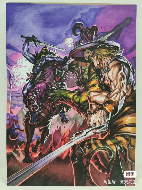 XiaKe's Heman vs Skeletor Hand drawing with marker