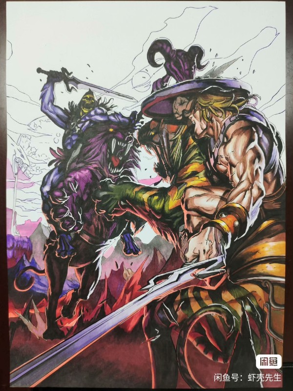 XiaKe's Heman vs Skeletor Hand drawing with marker