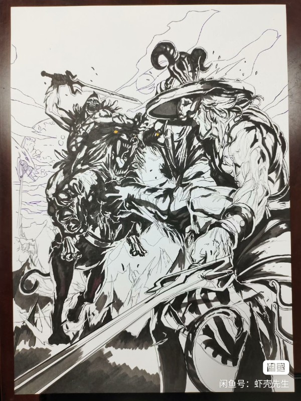 XiaKe's Heman vs Skeletor Hand drawing with marker