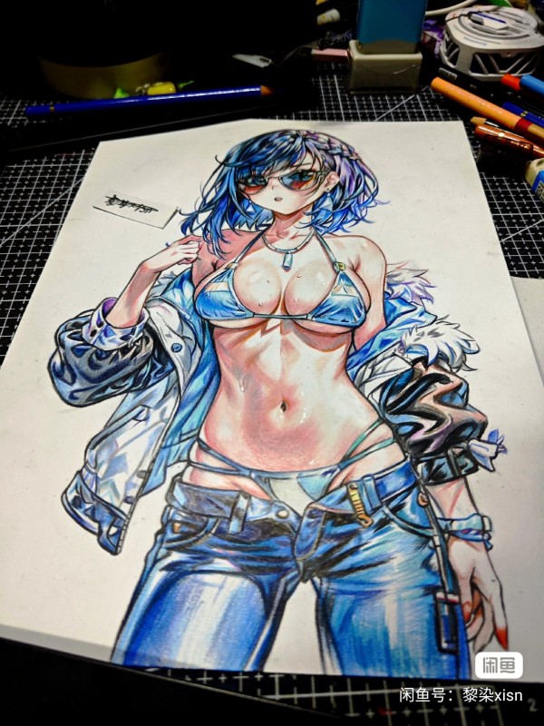 Liranxi's Genshin Impact Yelan Hot Sexy Hand drawing with colored pencil