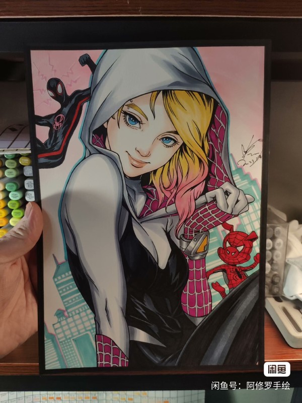 Asura's Marvel Spider-Gwen Gwen Stacy Hot Sexy Hand drawing with marker