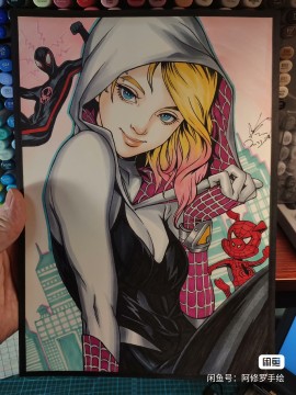 Asura's Marvel Spider-Gwen Gwen Stacy Hot Sexy Hand drawing with marker