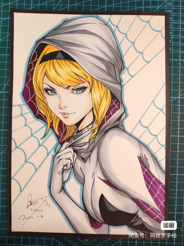 Asura's Marvel Spider-Gwen Gwen Stacy Hot Sexy Hand drawing with marker