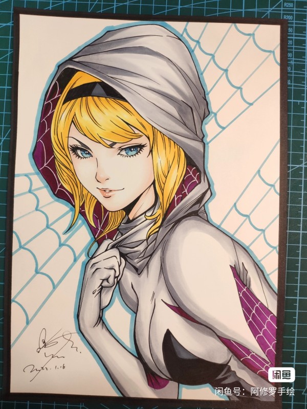 Asura's Marvel Spider-Gwen Gwen Stacy Hot Sexy Hand drawing with marker