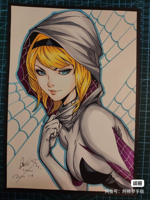 Asura's Marvel Spider-Gwen Gwen Stacy Hot Sexy Hand drawing with marker
