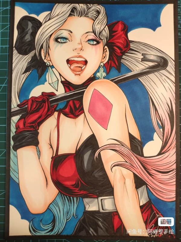 Asura's DC Harley Quinn Hot Sexy Hand drawing with marker