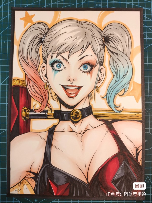 Asura's DC Harley Quinn Hot Sexy Hand drawing with marker