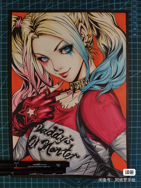Asura's DC Harley Quinn Hot Sexy Hand drawing with marker