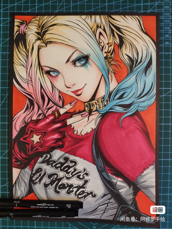 Asura's DC Harley Quinn Hot Sexy Hand drawing with marker