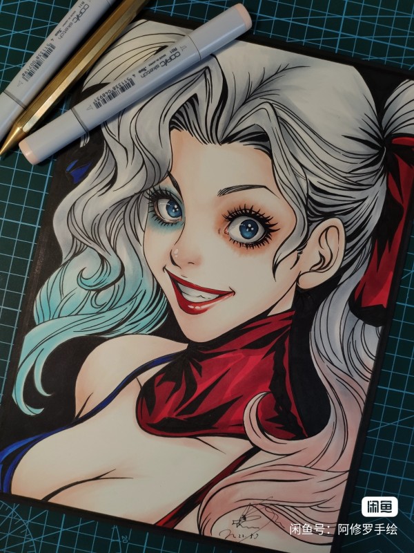 Asura's DC Harley Quinn Hot Sexy Hand drawing with marker