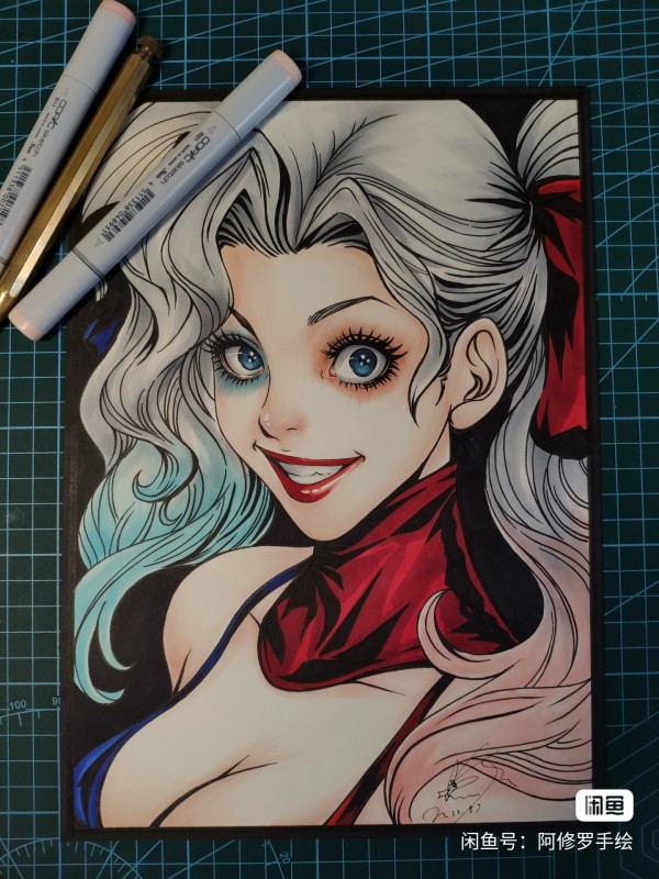 Asura's DC Harley Quinn Hot Sexy Hand drawing with marker