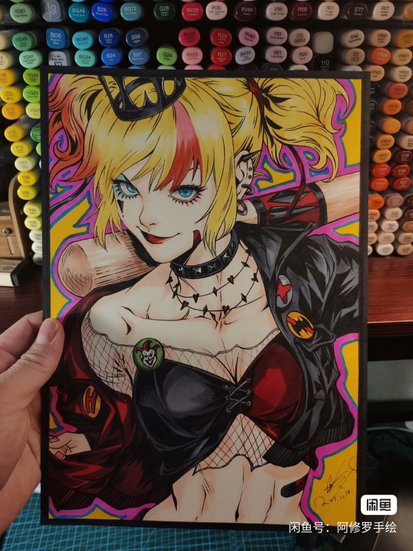 Asura's DC Harley Quinn Hot Sexy Hand drawing with marker