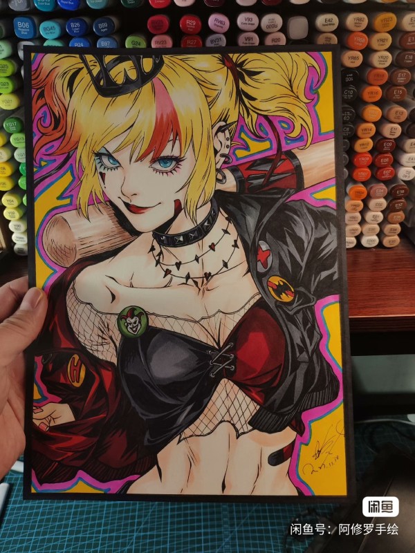 Asura's DC Harley Quinn Hot Sexy Hand drawing with marker