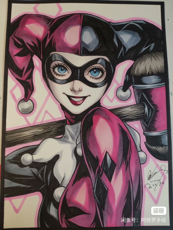 Asura's DC Harley Quinn Hot Sexy Hand drawing with marker