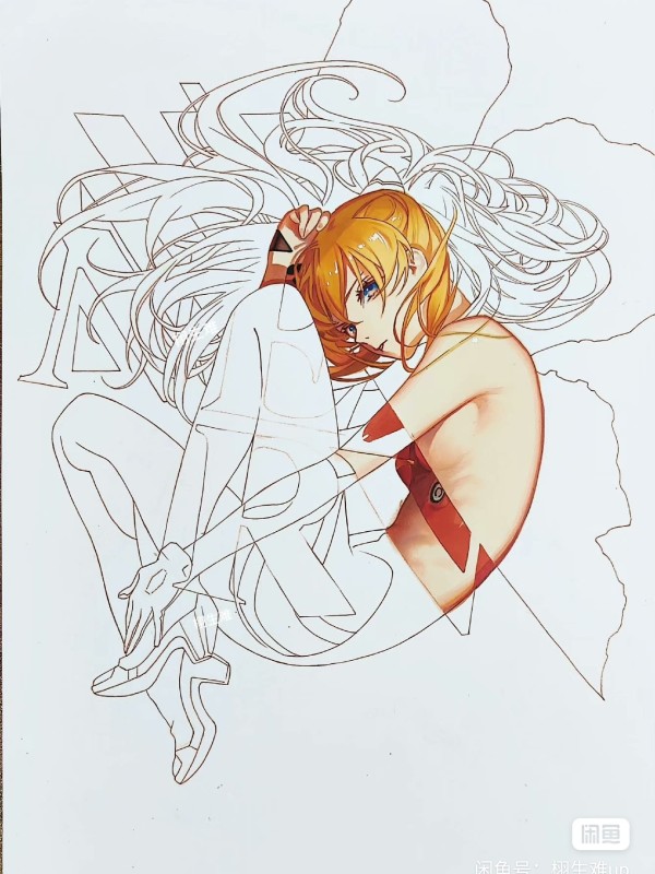 XuSheng's EVA Asuka Langley Soryu Hot Sexy Hand drawing with marker