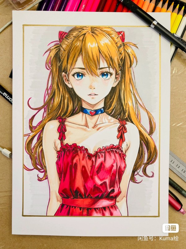 Kuma's EVA Asuka Langley Soryu Hot Sexy Hand drawing with marker