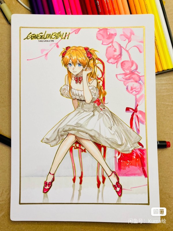 Kuma's EVA Asuka Langley Soryu Hot Sexy Hand drawing with marker