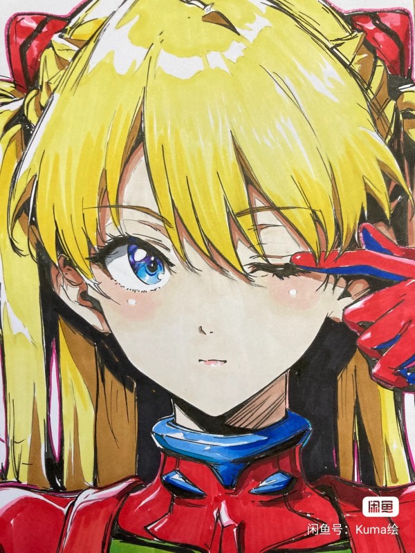 Kuma's EVA Asuka Langley Soryu Hot Sexy Hand drawing with marker