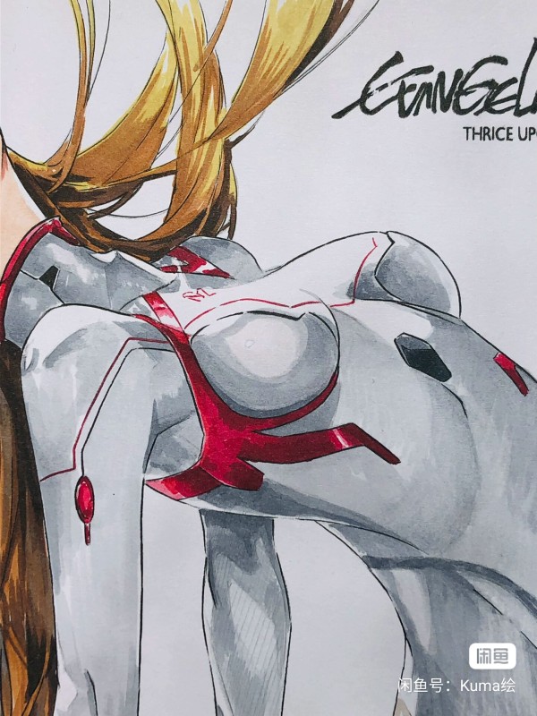 Kuma's EVA Asuka Langley Soryu Hot Sexy Hand drawing with marker