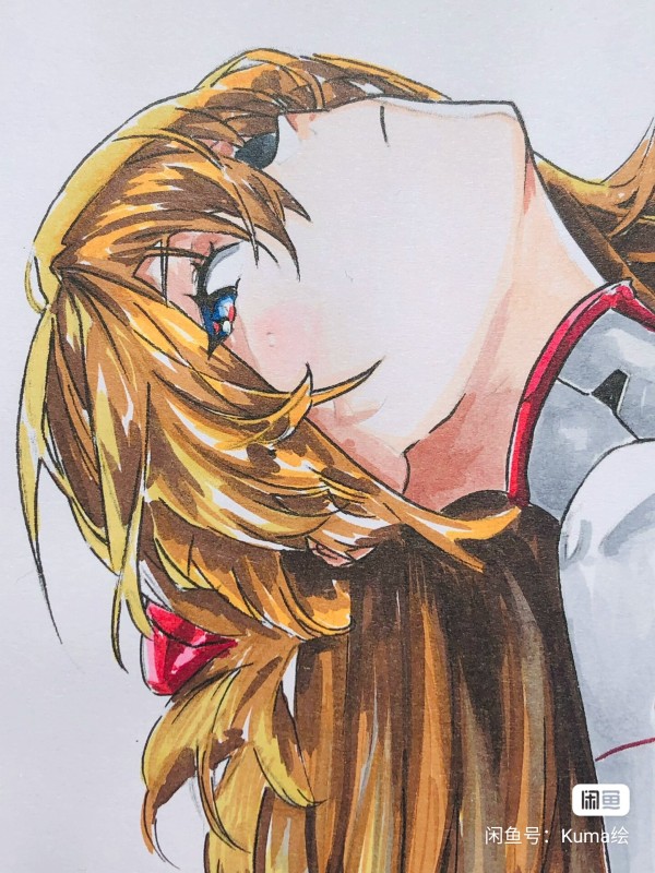 Kuma's EVA Asuka Langley Soryu Hot Sexy Hand drawing with marker
