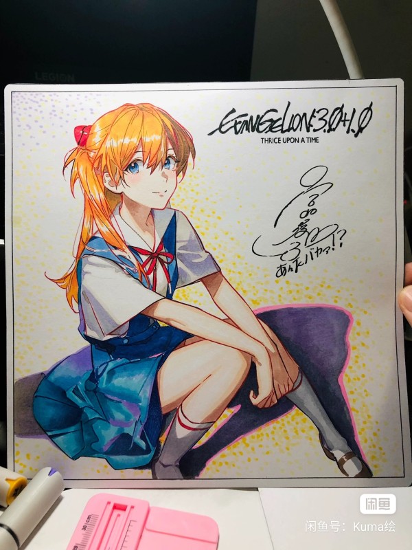 Kuma's EVA Asuka Langley Soryu Hot Sexy Hand drawing with marker