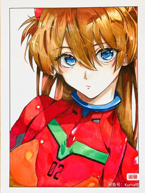 Kuma's EVA Asuka Langley Soryu Hot Sexy Hand drawing with marker