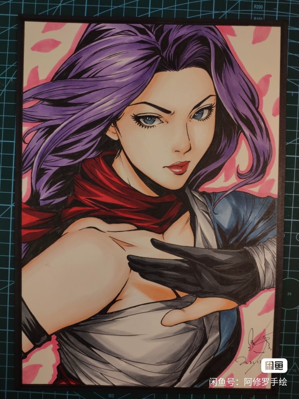 Asura's Marvel Psylocke Hot Sexy Hand drawing with marker